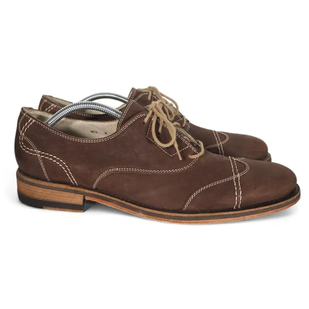 Donald‎ J. Pliner Codi Wingtip Cap Toe Nubuck Oxfords Brown Men's 10.5M